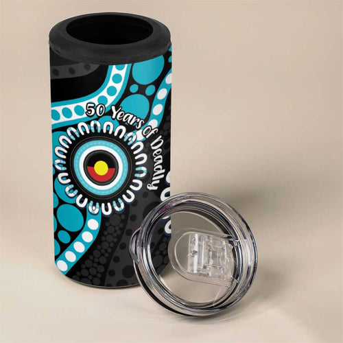 Port Adelaide NAIDOC 2026 Personalised 4 in 1 Can Cooler Tumbler 50 Years of Deadly Aboriginal Art