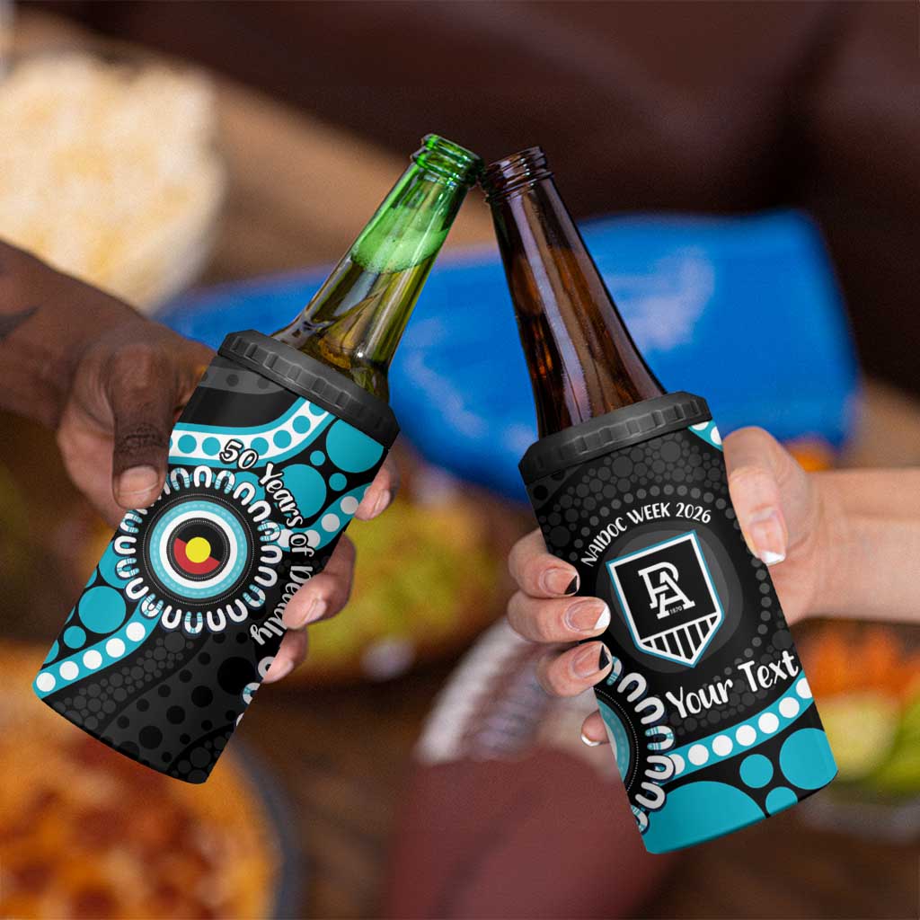 Port Adelaide NAIDOC 2026 Personalised 4 in 1 Can Cooler Tumbler 50 Years of Deadly Aboriginal Art