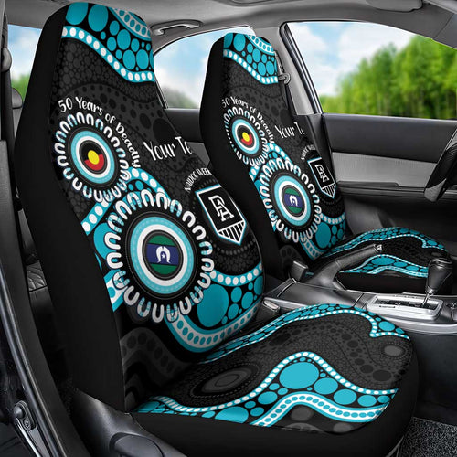 Port Adelaide NAIDOC 2026 Personalised Car Seat Cover 50 Years of Deadly Aboriginal Art