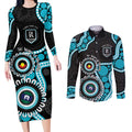 Port Adelaide NAIDOC 2026 Personalised Couples Matching Long Sleeve Bodycon Dress and Long Sleeve Button Shirt 50 Years of Deadly Aboriginal Art