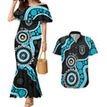 Port Adelaide NAIDOC 2026 Personalised Couples Matching Mermaid Dress and Hawaiian Shirt 50 Years of Deadly Aboriginal Art