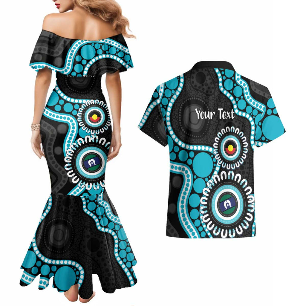 Port Adelaide NAIDOC 2026 Personalised Couples Matching Mermaid Dress and Hawaiian Shirt 50 Years of Deadly Aboriginal Art