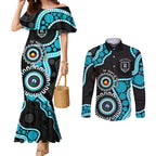 Port Adelaide NAIDOC 2026 Personalised Couples Matching Mermaid Dress and Long Sleeve Button Shirt 50 Years of Deadly Aboriginal Art