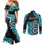 Port Adelaide NAIDOC 2026 Personalised Couples Matching Mermaid Dress and Long Sleeve Button Shirt 50 Years of Deadly Aboriginal Art
