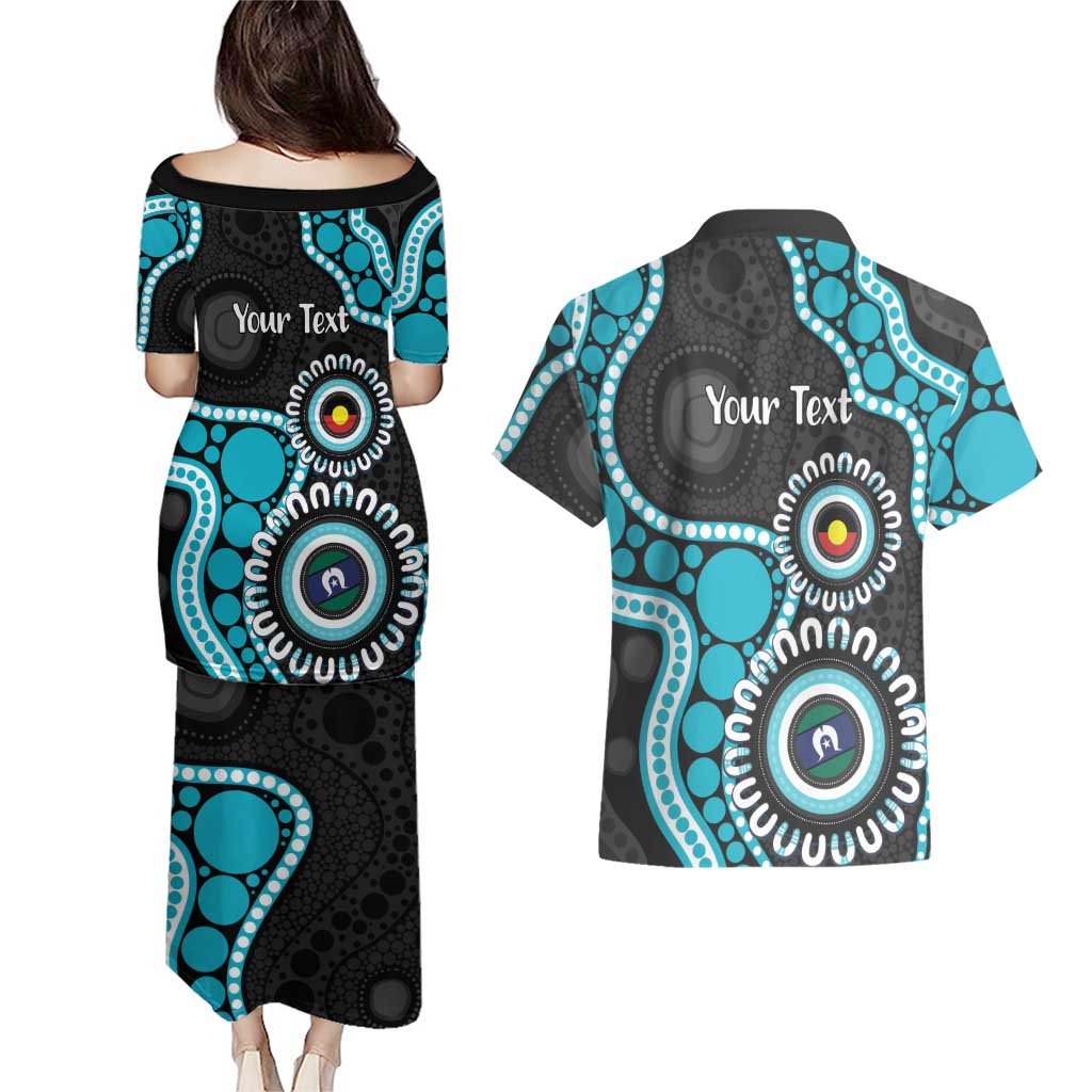 Port Adelaide NAIDOC 2026 Personalised Couples Matching Puletasi and Hawaiian Shirt 50 Years of Deadly Aboriginal Art