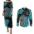 Port Adelaide NAIDOC 2026 Personalised Couples Matching Puletasi and Long Sleeve Button Shirt 50 Years of Deadly Aboriginal Art