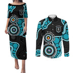 Port Adelaide NAIDOC 2026 Personalised Couples Matching Puletasi and Long Sleeve Button Shirt 50 Years of Deadly Aboriginal Art