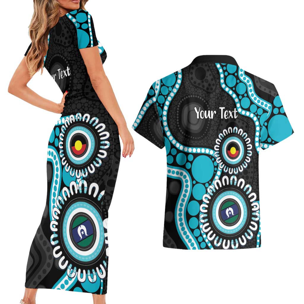 Port Adelaide NAIDOC 2026 Personalised Couples Matching Short Sleeve Bodycon Dress and Hawaiian Shirt 50 Years of Deadly Aboriginal Art