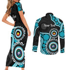Port Adelaide NAIDOC 2026 Personalised Couples Matching Short Sleeve Bodycon Dress and Long Sleeve Button Shirt 50 Years of Deadly Aboriginal Art