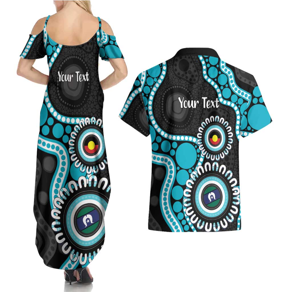Port Adelaide NAIDOC 2026 Personalised Couples Matching Summer Maxi Dress and Hawaiian Shirt 50 Years of Deadly Aboriginal Art