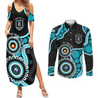 Port Adelaide NAIDOC 2026 Personalised Couples Matching Summer Maxi Dress and Long Sleeve Button Shirt 50 Years of Deadly Aboriginal Art