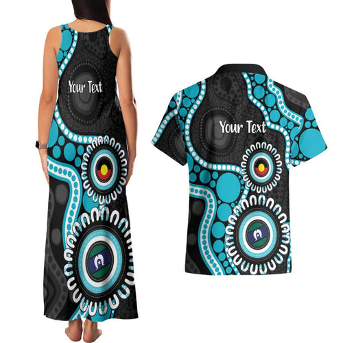 Port Adelaide NAIDOC 2026 Personalised Couples Matching Tank Maxi Dress and Hawaiian Shirt 50 Years of Deadly Aboriginal Art