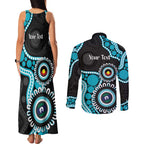 Port Adelaide NAIDOC 2026 Personalised Couples Matching Tank Maxi Dress and Long Sleeve Button Shirt 50 Years of Deadly Aboriginal Art