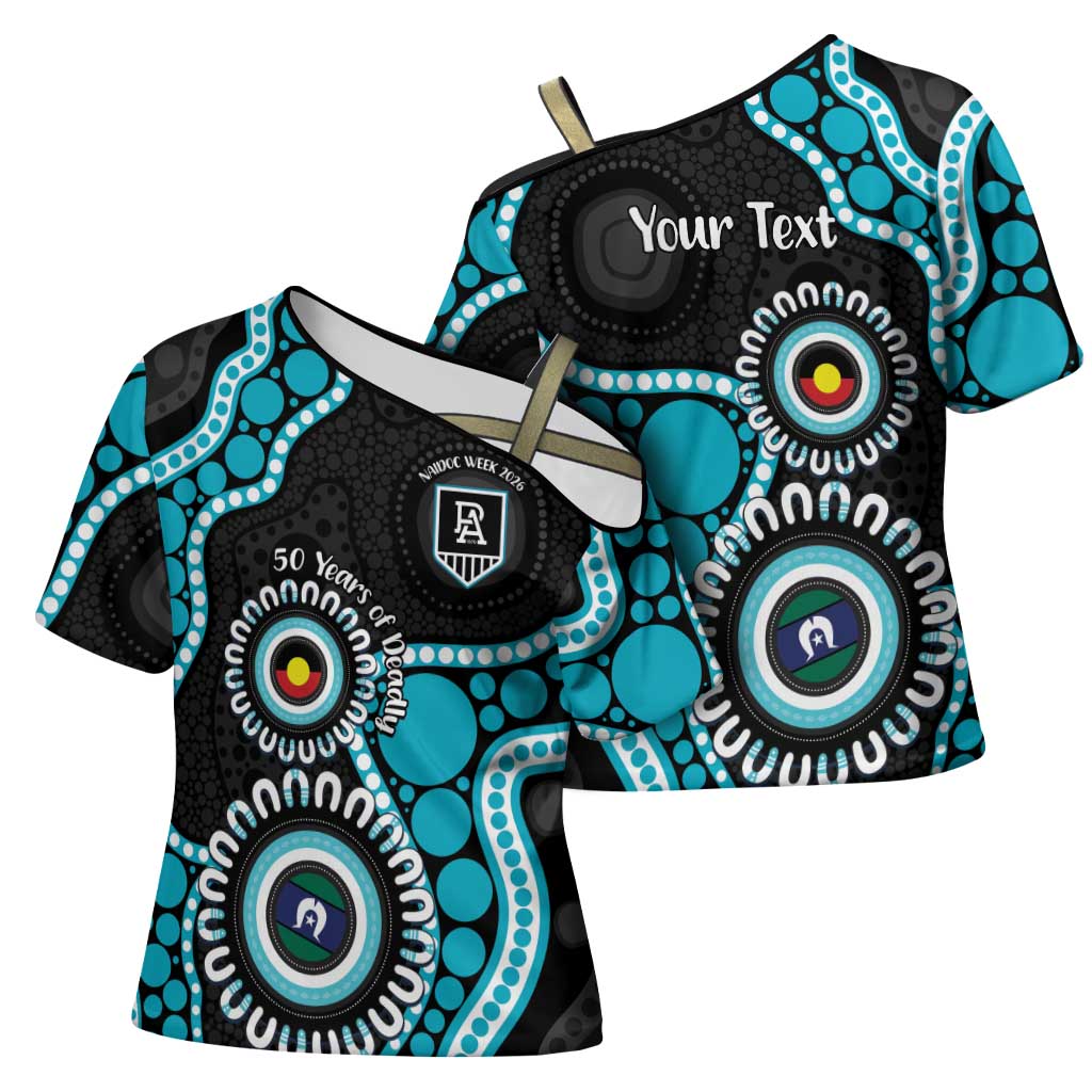 Port Adelaide NAIDOC 2026 Personalised Cross Shoulder Shirt 50 Years of Deadly Aboriginal Art