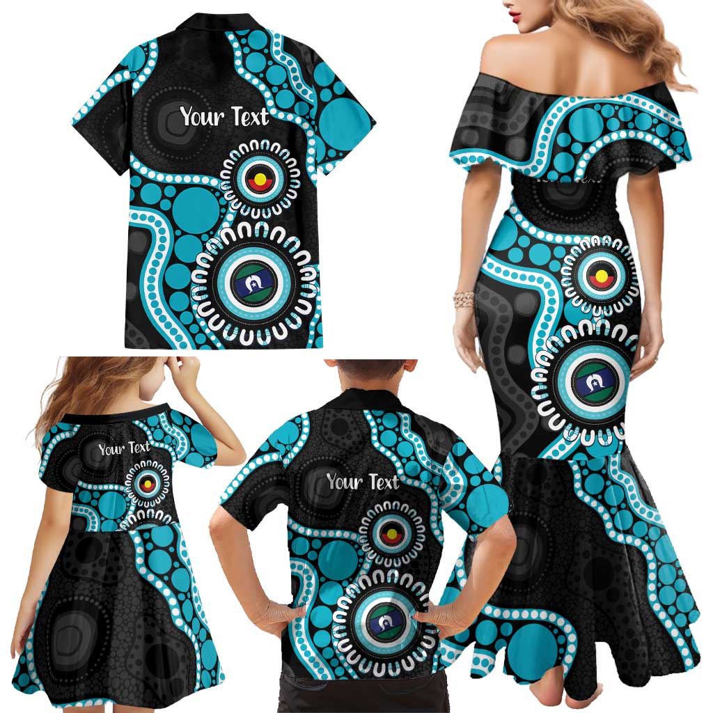 Port Adelaide NAIDOC 2026 Personalised Family Matching Mermaid Dress and Hawaiian Shirt 50 Years of Deadly Aboriginal Art