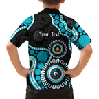 Port Adelaide NAIDOC 2026 Personalised Family Matching Off The Shoulder Long Sleeve Dress and Hawaiian Shirt 50 Years of Deadly Aboriginal Art