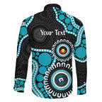 Port Adelaide NAIDOC 2026 Personalised Family Matching Off Shoulder Short Dress and Hawaiian Shirt 50 Years of Deadly Aboriginal Art