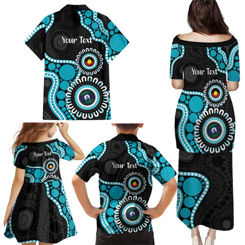 Port Adelaide NAIDOC 2026 Personalised Family Matching Puletasi and Hawaiian Shirt 50 Years of Deadly Aboriginal Art