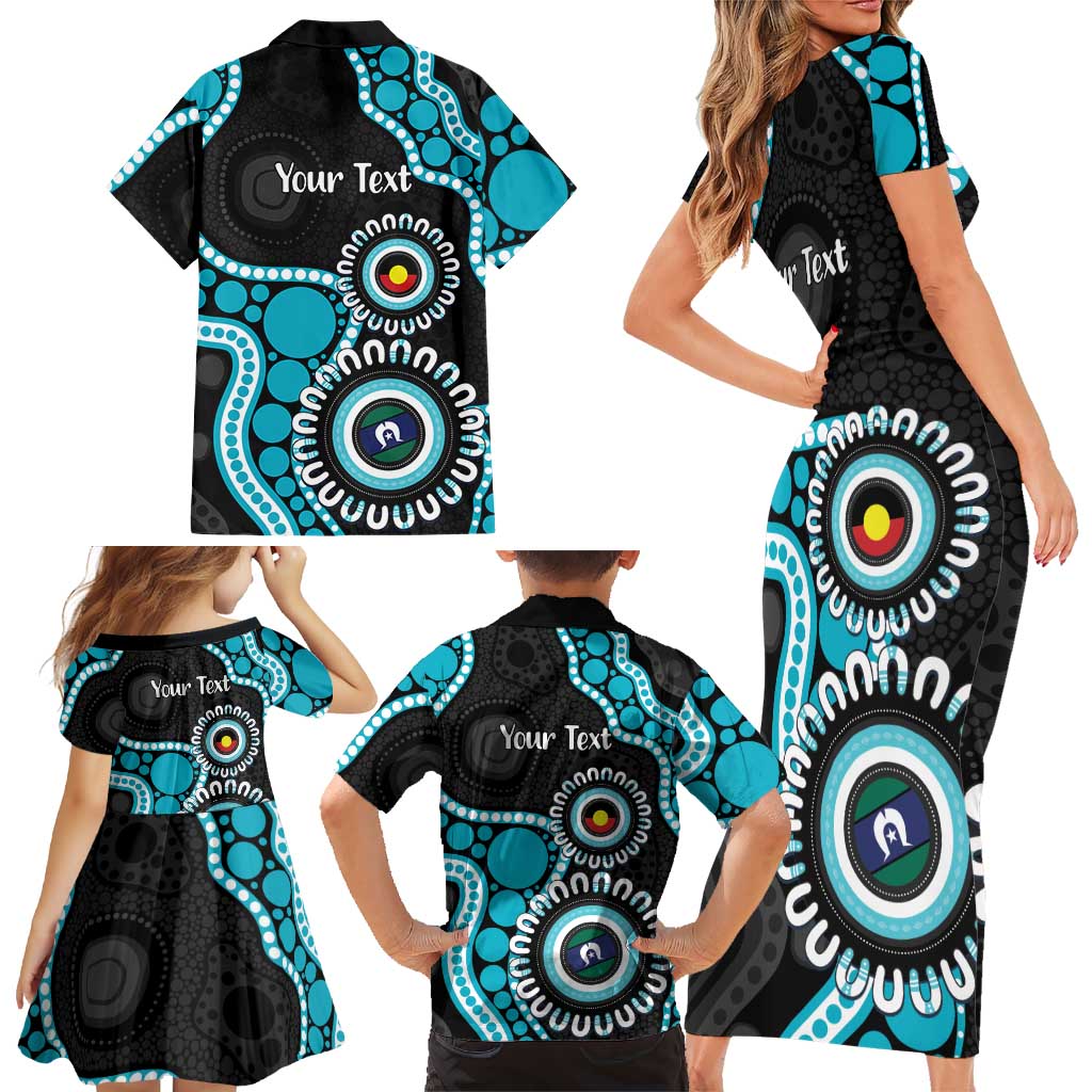 Port Adelaide NAIDOC 2026 Personalised Family Matching Short Sleeve Bodycon Dress and Hawaiian Shirt 50 Years of Deadly Aboriginal Art