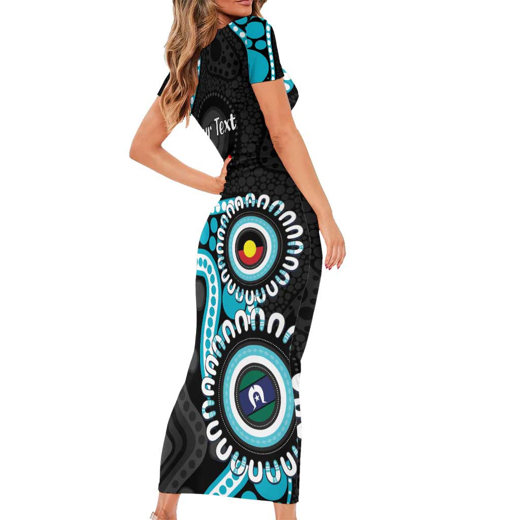 Port Adelaide NAIDOC 2026 Personalised Family Matching Short Sleeve Bodycon Dress and Hawaiian Shirt 50 Years of Deadly Aboriginal Art