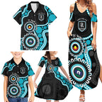 Port Adelaide NAIDOC 2026 Personalised Family Matching Summer Maxi Dress and Hawaiian Shirt 50 Years of Deadly Aboriginal Art