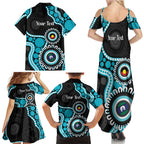 Port Adelaide NAIDOC 2026 Personalised Family Matching Summer Maxi Dress and Hawaiian Shirt 50 Years of Deadly Aboriginal Art