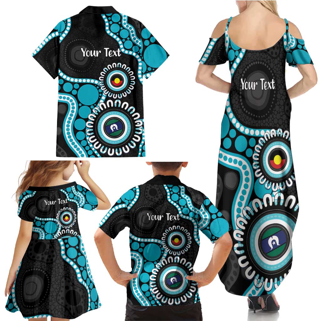 Port Adelaide NAIDOC 2026 Personalised Family Matching Summer Maxi Dress and Hawaiian Shirt 50 Years of Deadly Aboriginal Art