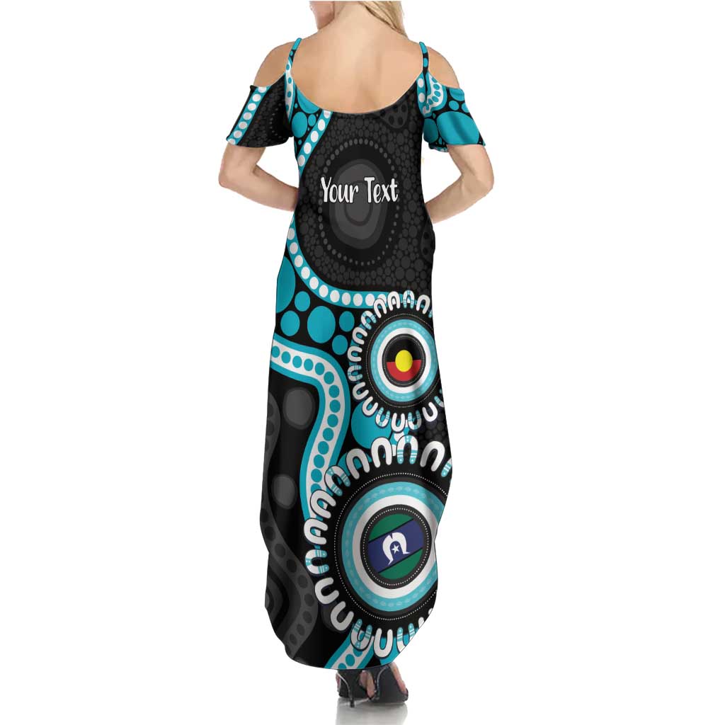 Port Adelaide NAIDOC 2026 Personalised Family Matching Summer Maxi Dress and Hawaiian Shirt 50 Years of Deadly Aboriginal Art