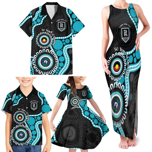 Port Adelaide NAIDOC 2026 Personalised Family Matching Tank Maxi Dress and Hawaiian Shirt 50 Years of Deadly Aboriginal Art