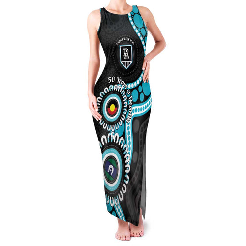 Port Adelaide NAIDOC 2026 Personalised Family Matching Tank Maxi Dress and Hawaiian Shirt 50 Years of Deadly Aboriginal Art