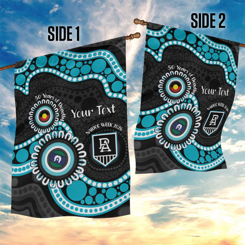 Port Adelaide NAIDOC 2026 Personalised Garden Flag 50 Years of Deadly Aboriginal Art