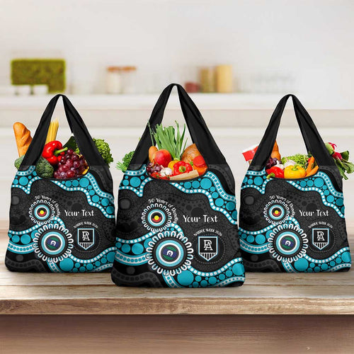 Port Adelaide NAIDOC 2026 Personalised Grocery Bag 50 Years of Deadly Aboriginal Art