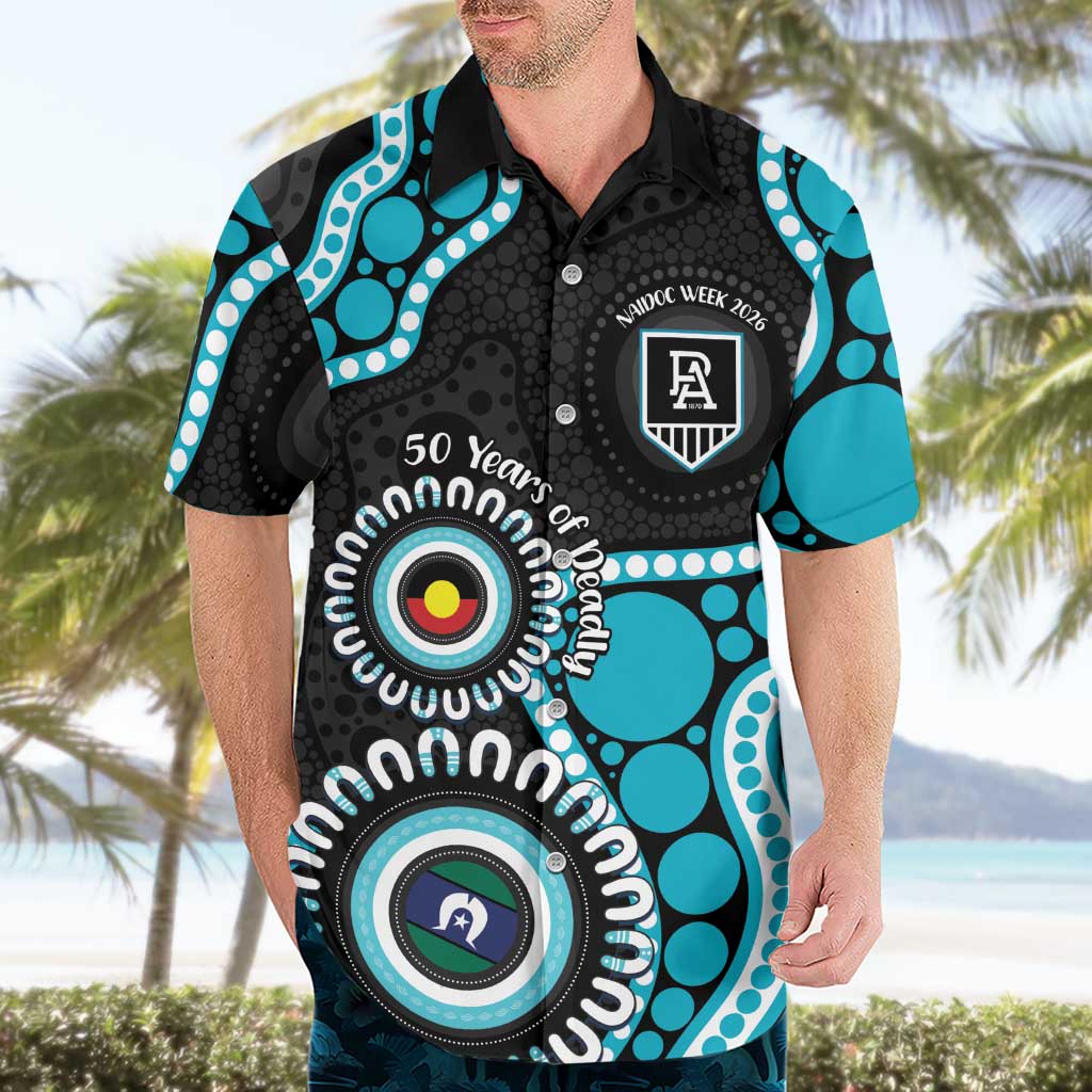 Port Adelaide NAIDOC 2026 Personalised Hawaiian Shirt 50 Years of Deadly Aboriginal Art