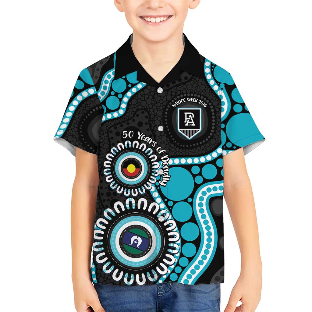 Port Adelaide NAIDOC 2026 Personalised Hawaiian Shirt 50 Years of Deadly Aboriginal Art