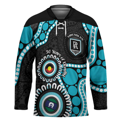 Port Adelaide NAIDOC 2026 Personalised Hockey Jersey 50 Years of Deadly Aboriginal Art
