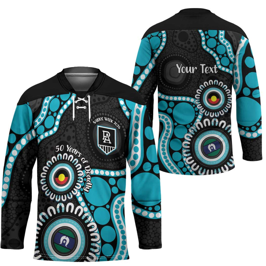 Port Adelaide NAIDOC 2026 Personalised Hockey Jersey 50 Years of Deadly Aboriginal Art