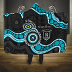 Port Adelaide NAIDOC 2026 Personalised Hooded Blanket 50 Years of Deadly Aboriginal Art