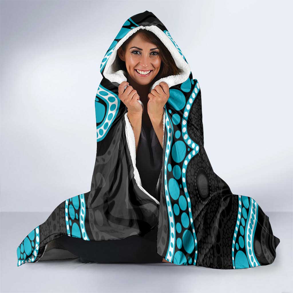 Port Adelaide NAIDOC 2026 Personalised Hooded Blanket 50 Years of Deadly Aboriginal Art