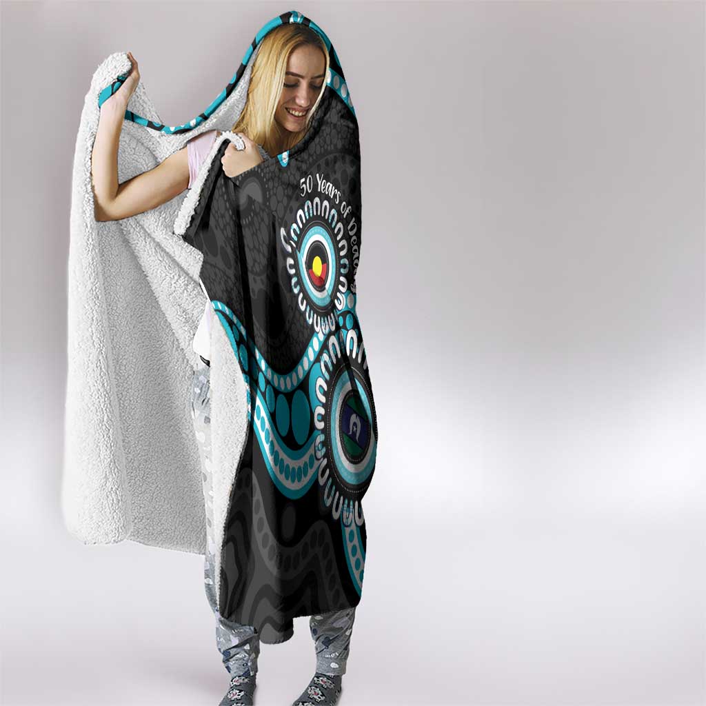 Port Adelaide NAIDOC 2026 Personalised Hooded Blanket 50 Years of Deadly Aboriginal Art