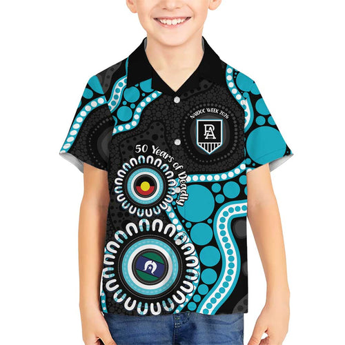 Port Adelaide NAIDOC 2026 Personalised Kid Hawaiian Shirt 50 Years of Deadly Aboriginal Art