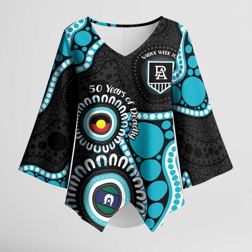 Port Adelaide NAIDOC 2026 Personalised Kimono Sleeve Blouse 50 Years of Deadly Aboriginal Art