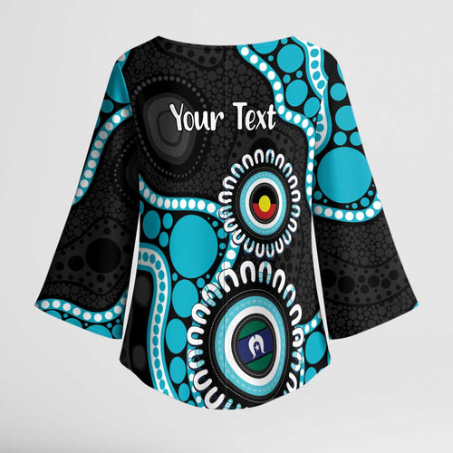 Port Adelaide NAIDOC 2026 Personalised Kimono Sleeve Blouse 50 Years of Deadly Aboriginal Art
