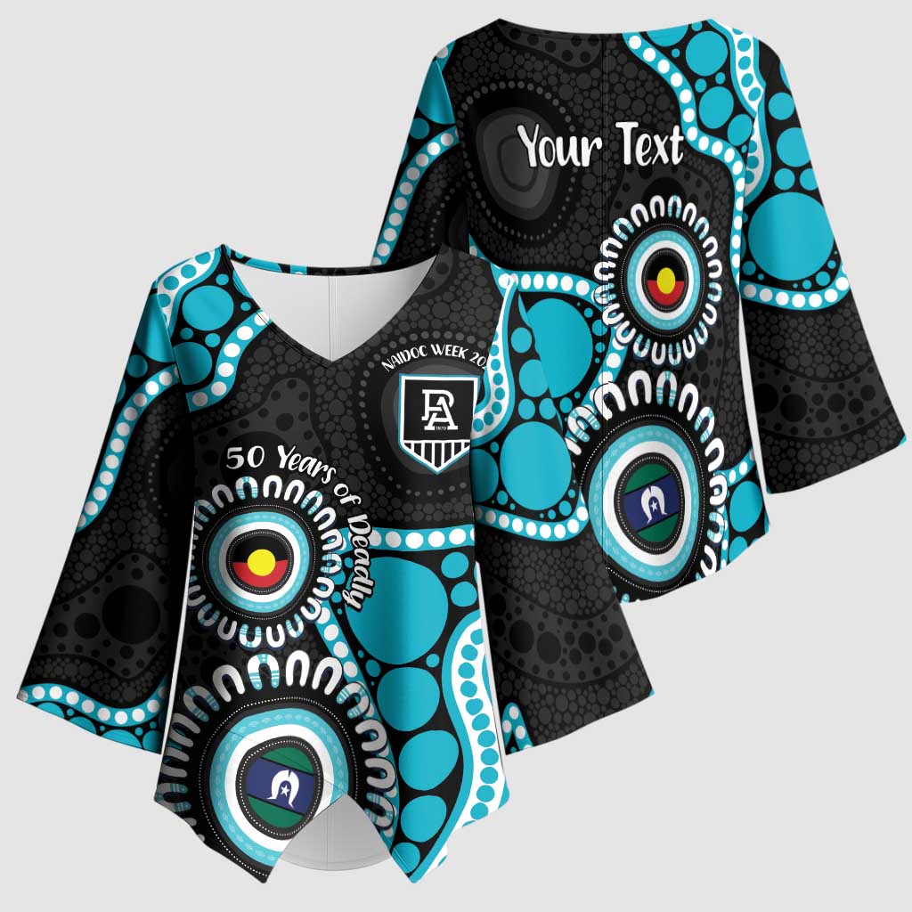 Port Adelaide NAIDOC 2026 Personalised Kimono Sleeve Blouse 50 Years of Deadly Aboriginal Art