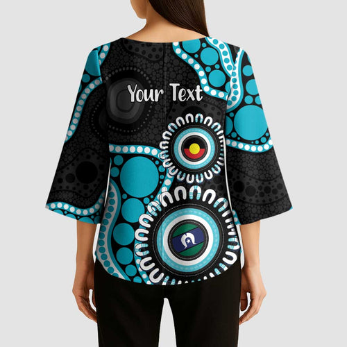 Port Adelaide NAIDOC 2026 Personalised Kimono Sleeve Blouse 50 Years of Deadly Aboriginal Art