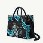 Port Adelaide NAIDOC 2026 Personalised Leather Bag 50 Years of Deadly Aboriginal Art