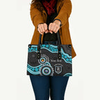 Port Adelaide NAIDOC 2026 Personalised Leather Bag 50 Years of Deadly Aboriginal Art