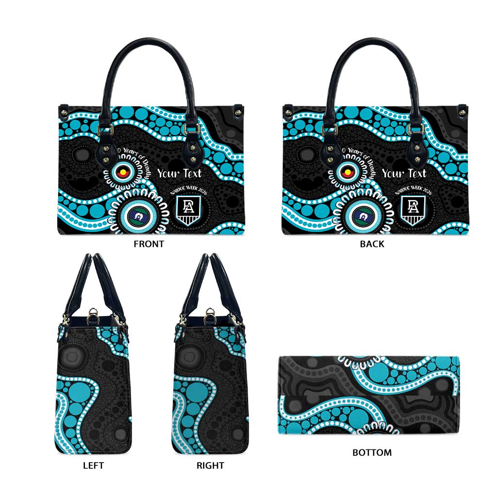 Port Adelaide NAIDOC 2026 Personalised Leather Bag 50 Years of Deadly Aboriginal Art