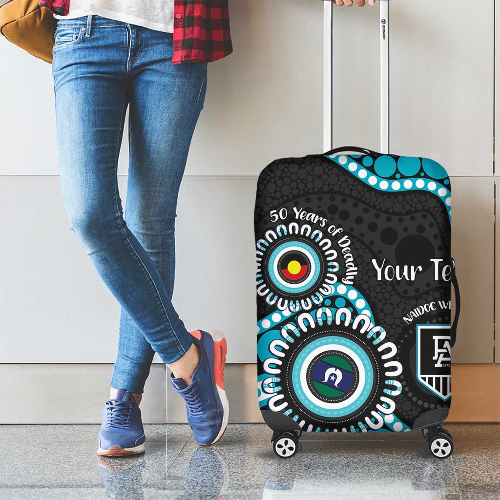 Port Adelaide NAIDOC 2026 Personalised Luggage Cover 50 Years of Deadly Aboriginal Art