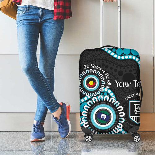 Port Adelaide NAIDOC 2026 Personalised Luggage Cover 50 Years of Deadly Aboriginal Art