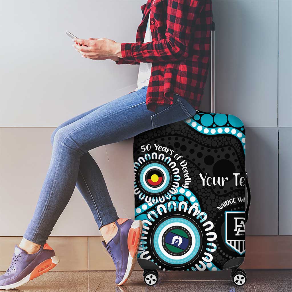 Port Adelaide NAIDOC 2026 Personalised Luggage Cover 50 Years of Deadly Aboriginal Art